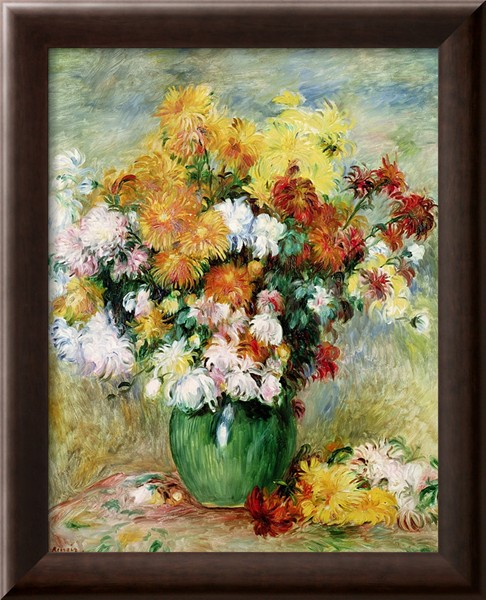 Bouquet of Chrysanthemums - Pierre Auguste Renoir Painting